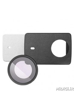 کاور چرمی دوربین 4K بهمراه کاور محافظ UV لنز می شیاومی شیائومی | Xiaomi Yi 4K Action Camera 2 Leather Cover Skin Black And UV Protective Lens Cover